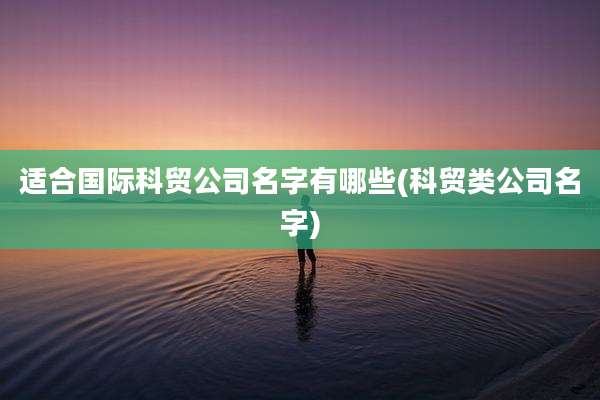 适合国际科贸公司名字有哪些(科贸类公司名字)