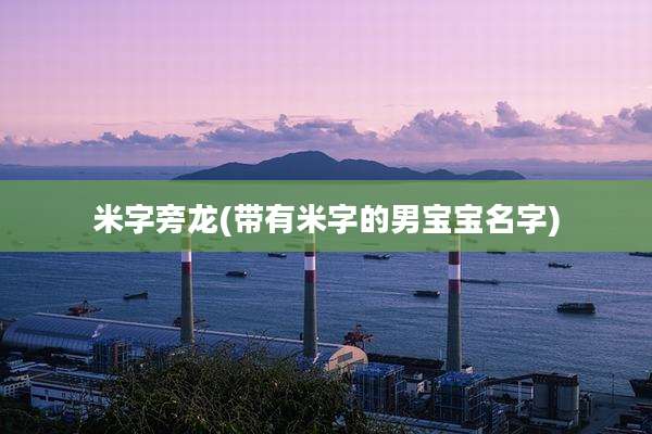 米字旁龙(带有米字的男宝宝名字)