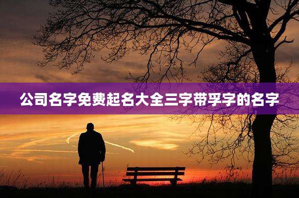 公司名字免费起名大全三字带孚字的名字