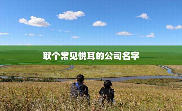 取个常见悦耳的公司名字