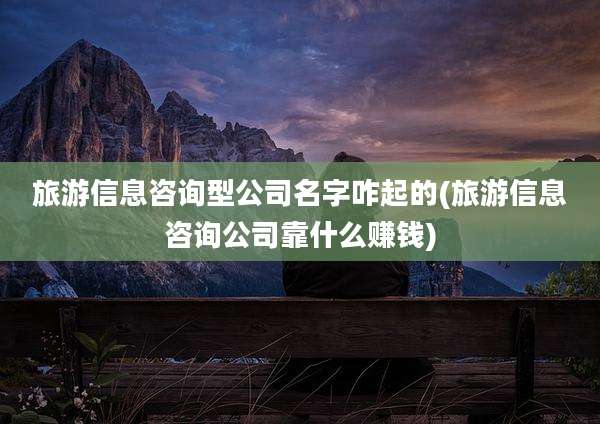 旅游信息咨询型公司名字咋起的(旅游信息咨询公司靠什么赚钱)