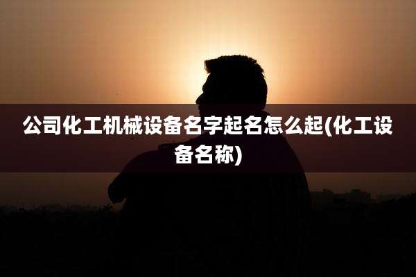 公司化工机械设备名字起名怎么起(化工设备名称)