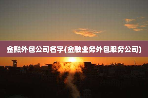 金融外包公司名字(金融业务外包服务公司)