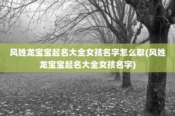 风姓龙宝宝起名大全女孩名字怎么取(风姓龙宝宝起名大全女孩名字)