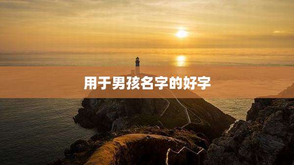 用于男孩名字的好字