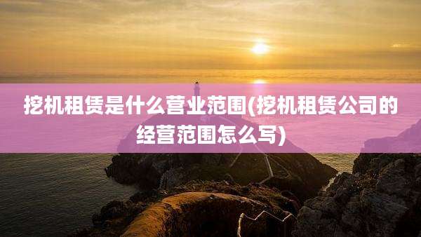 挖机租赁是什么营业范围(挖机租赁公司的经营范围怎么写)