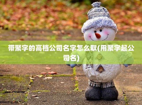 带聚字的高档公司名字怎么取(用聚字起公司名)