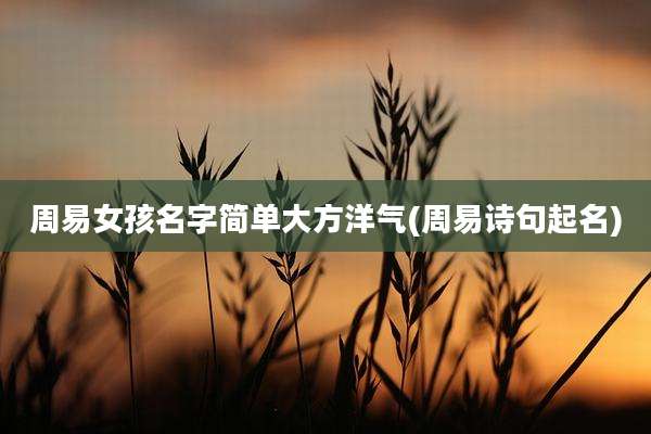 周易女孩名字简单大方洋气(周易诗句起名)