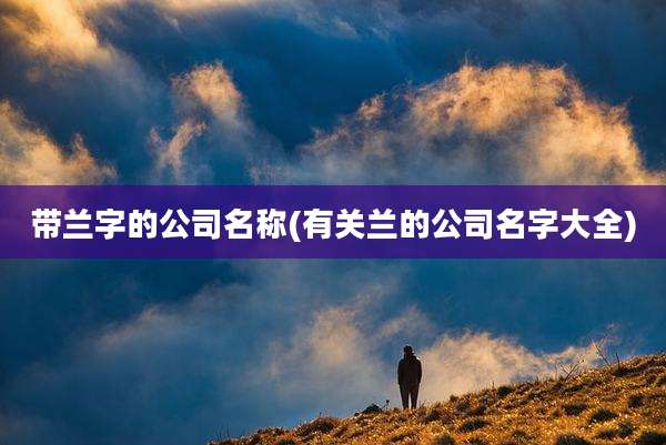 带兰字的公司名称(有关兰的公司名字大全)