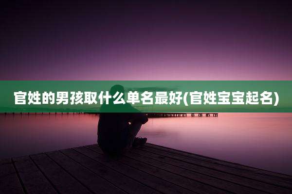 官姓的男孩取什么单名最好(官姓宝宝起名)
