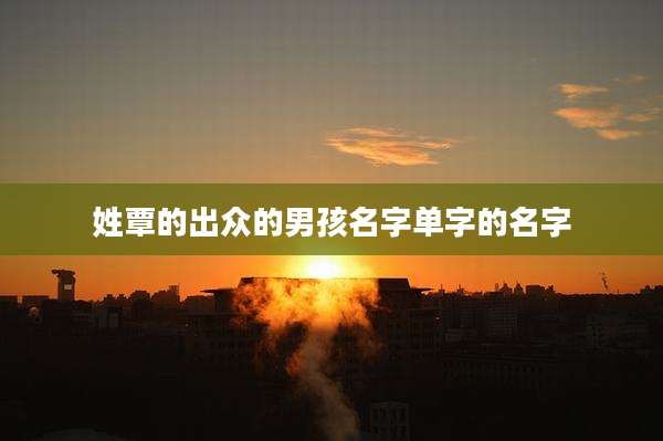 姓覃的出众的男孩名字单字的名字