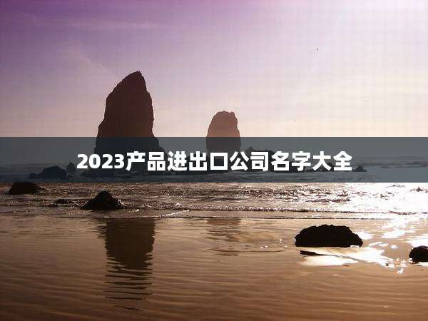 2023产品进出口公司名字大全