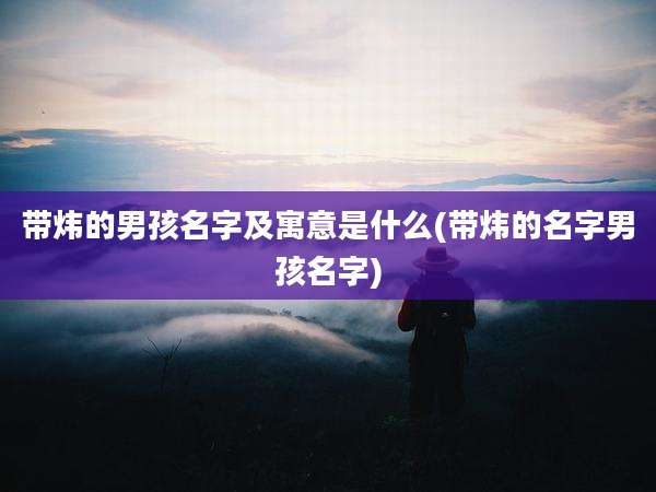 带炜的男孩名字及寓意是什么(带炜的名字男孩名字)