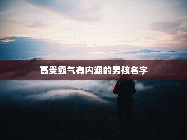 高贵霸气有内涵的男孩名字