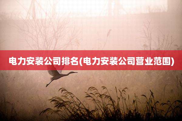 电力安装公司排名(电力安装公司营业范围)