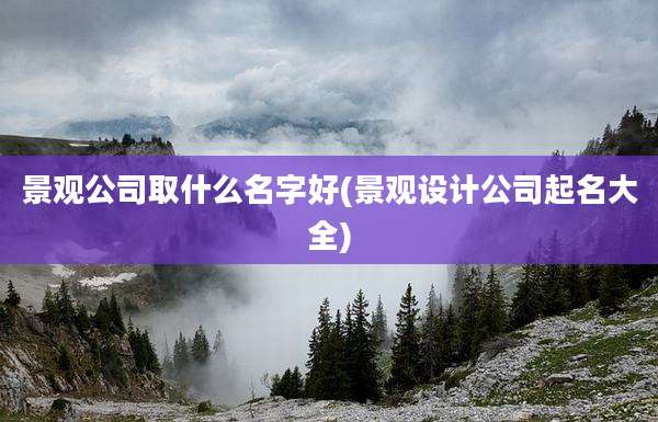 景观公司取什么名字好(景观设计公司起名大全)