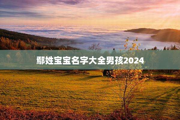 鄢姓宝宝名字大全男孩2024