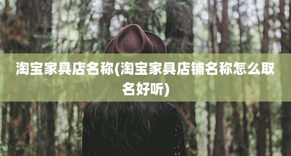 淘宝家具店名称(淘宝家具店铺名称怎么取名好听)