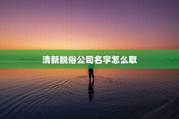 清新脱俗公司名字怎么取