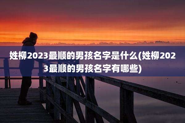 姓柳2023最顺的男孩名字是什么(姓柳2023最顺的男孩名字有哪些)