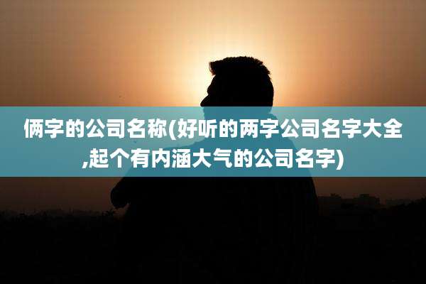 俩字的公司名称(好听的两字公司名字大全,起个有内涵大气的公司名字)