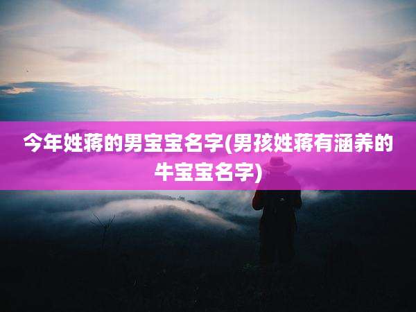 今年姓蒋的男宝宝名字(男孩姓蒋有涵养的牛宝宝名字)