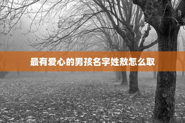 最有爱心的男孩名字姓敖怎么取