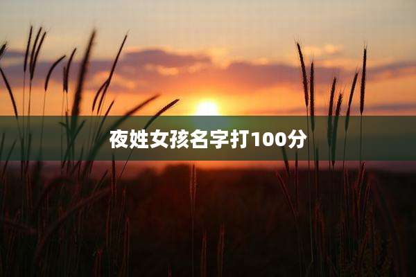 夜姓女孩名字打100分