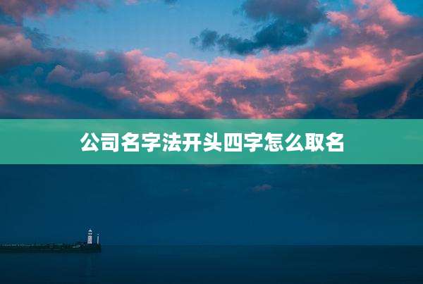 公司名字法开头四字怎么取名
