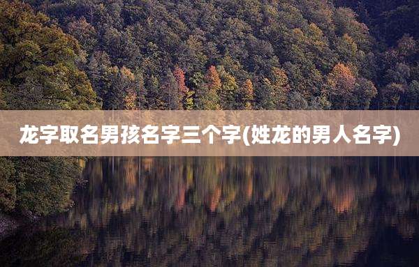 龙字取名男孩名字三个字(姓龙的男人名字)
