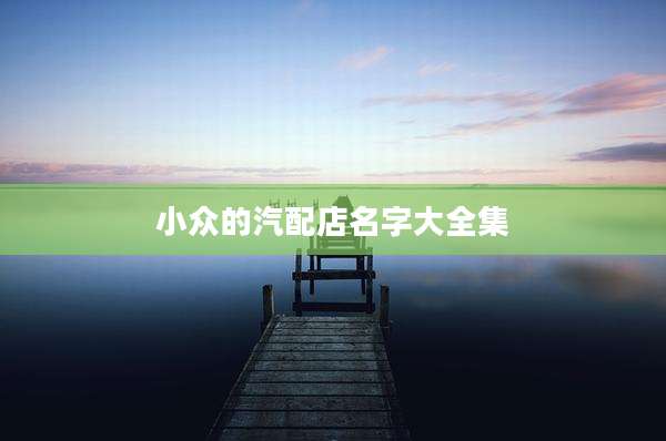 小众的汽配店名字大全集
