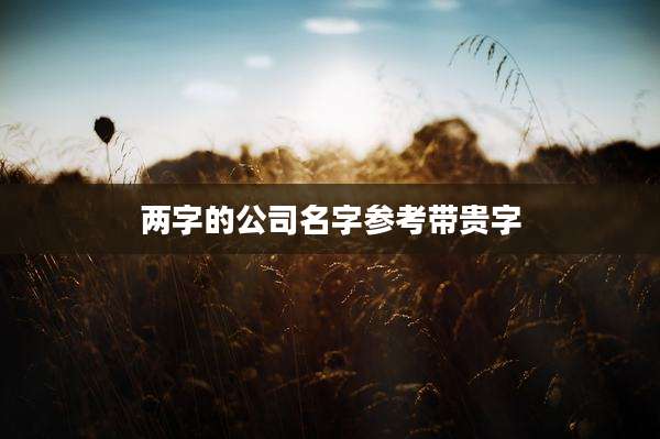 两字的公司名字参考带贵字