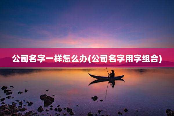 公司名字一样怎么办(公司名字用字组合)
