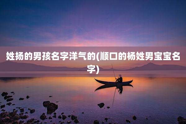 姓扬的男孩名字洋气的(顺口的杨姓男宝宝名字)