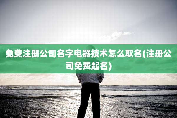 免费注册公司名字电器技术怎么取名(注册公司免费起名)