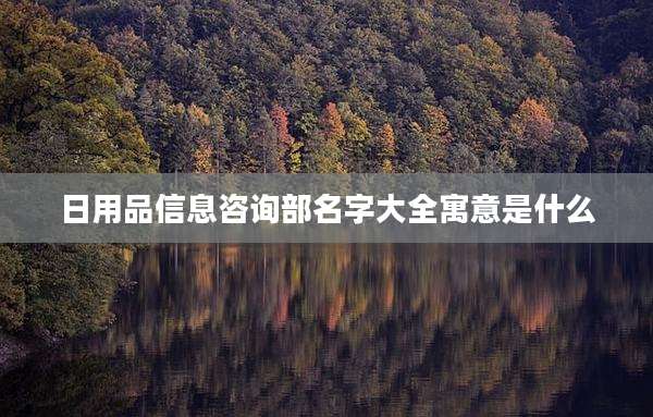 日用品信息咨询部名字大全寓意是什么