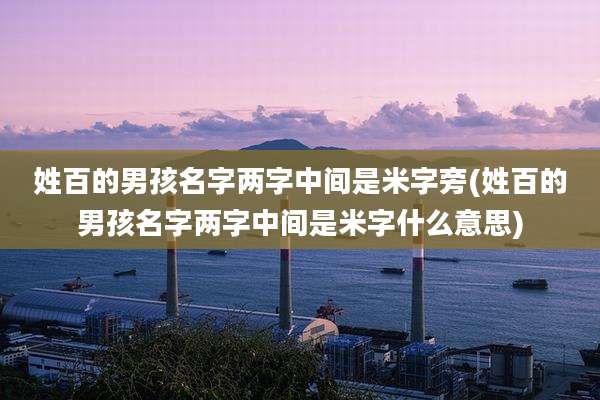 姓百的男孩名字两字中间是米字旁(姓百的男孩名字两字中间是米字什么意思)