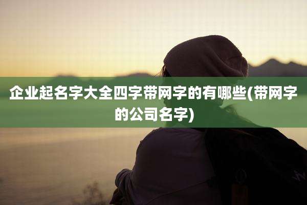 企业起名字大全四字带网字的有哪些(带网字的公司名字)