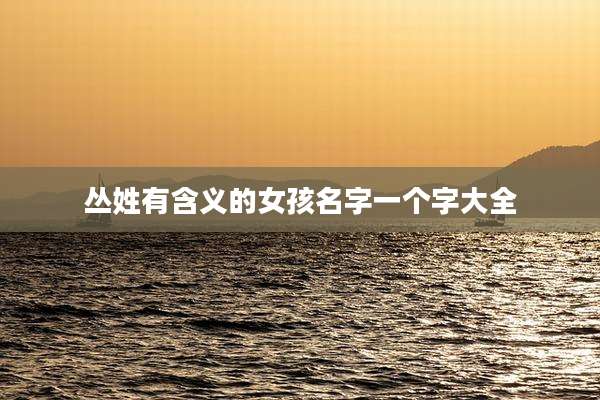 丛姓有含义的女孩名字一个字大全