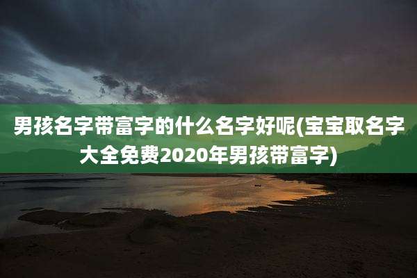 男孩名字带富字的什么名字好呢(宝宝取名字大全免费2020年男孩带富字)