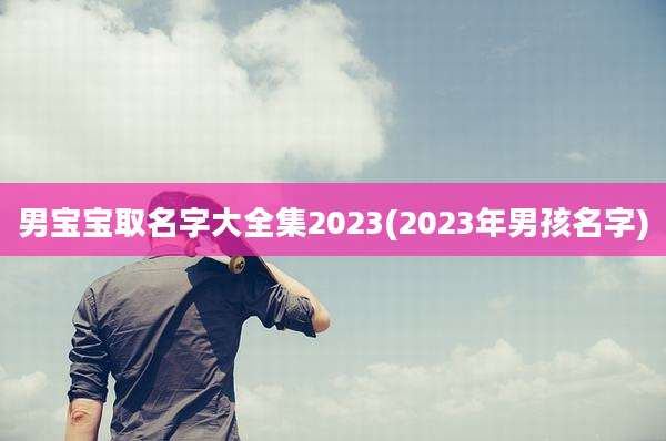男宝宝取名字大全集2023(2023年男孩名字)