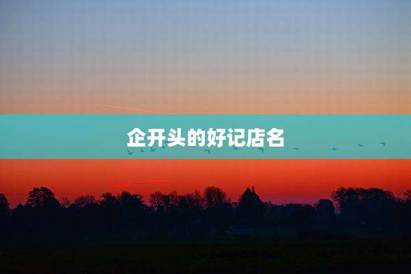 企开头的好记店名