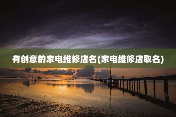 有创意的家电维修店名(家电维修店取名)
