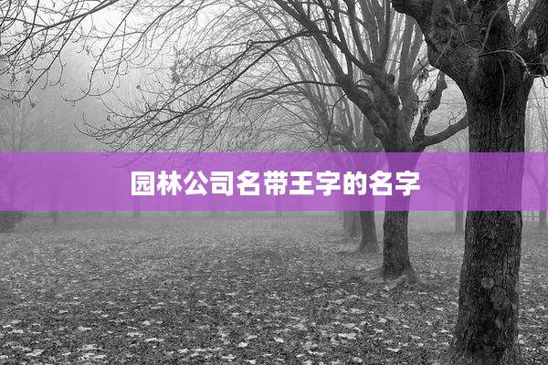 园林公司名带王字的名字