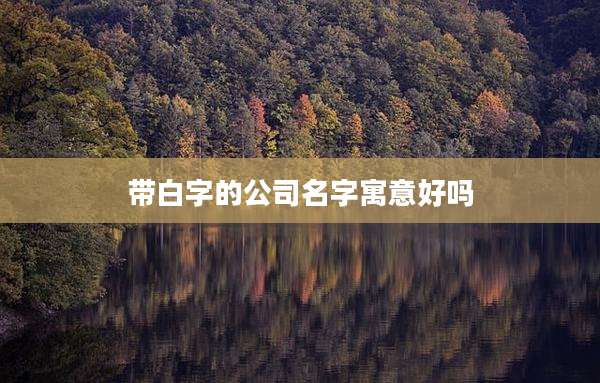 带白字的公司名字寓意好吗