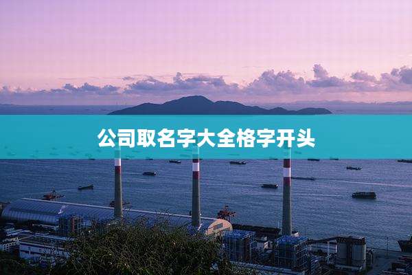 公司取名字大全格字开头