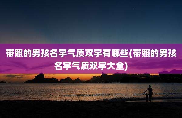 带照的男孩名字气质双字有哪些(带照的男孩名字气质双字大全)