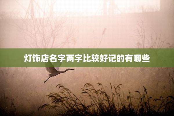 灯饰店名字两字比较好记的有哪些