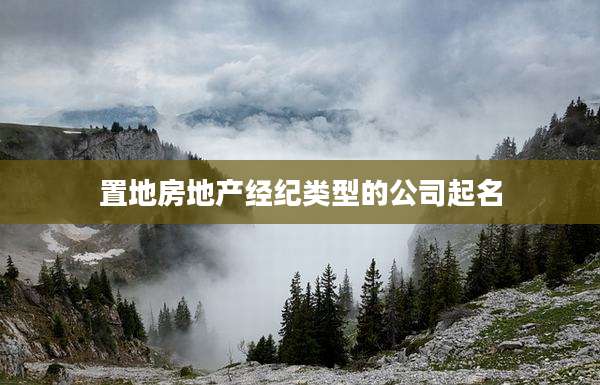置地房地产经纪类型的公司起名