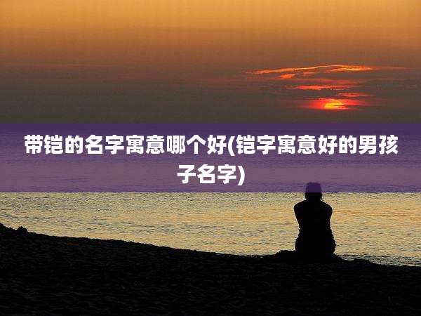 带铠的名字寓意哪个好(铠字寓意好的男孩子名字)